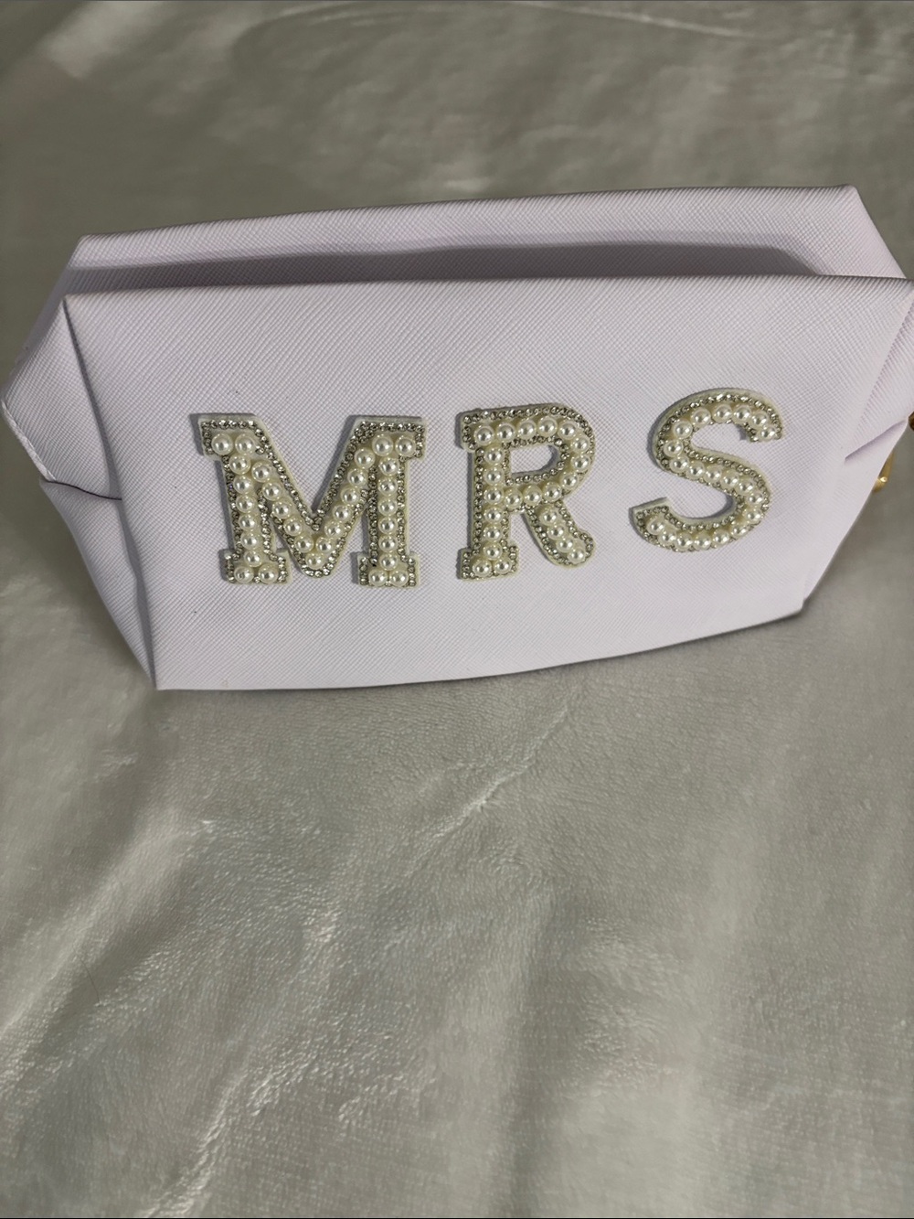 Mrs. Pearl-Embellished Light Pink Cosmetic Clutch